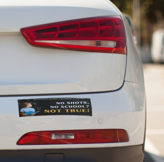 No Shots No School Not True Sticker